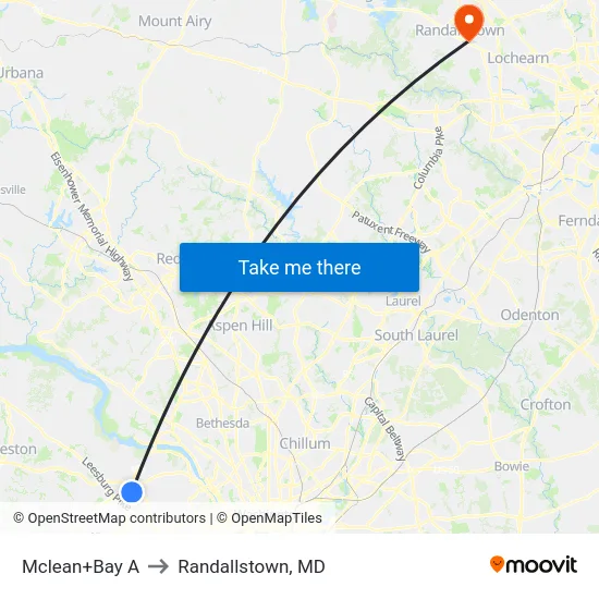 Mclean+Bay A to Randallstown, MD map