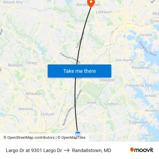 Largo Dr at 9301 Largo Dr to Randallstown, MD map