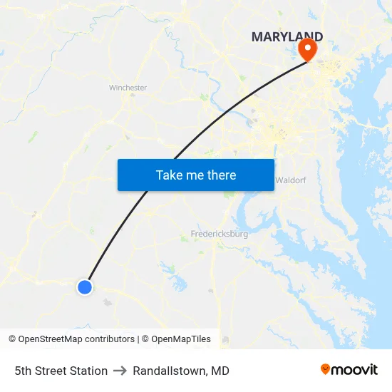5th Street Station to Randallstown, MD map