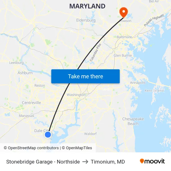 Stonebridge Garage - Northside to Timonium, MD map