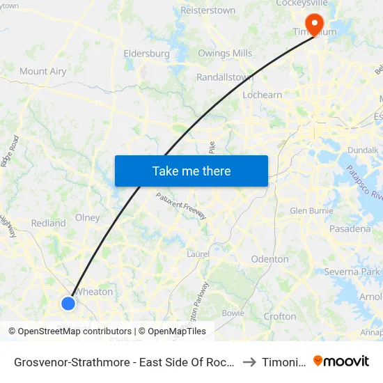 Grosvenor-Strathmore - East Side Of Rockville Pike Near Tuckerman Ln. to Timonium, MD map
