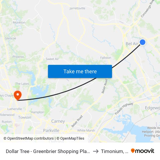 Dollar Tree - Greenbrier Shopping Plaza - Wb to Timonium, MD map