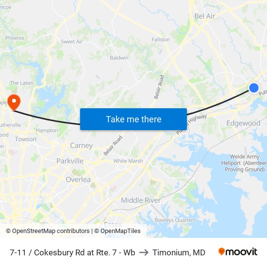 7-11 / Cokesbury Rd at Rte. 7 - Wb to Timonium, MD map