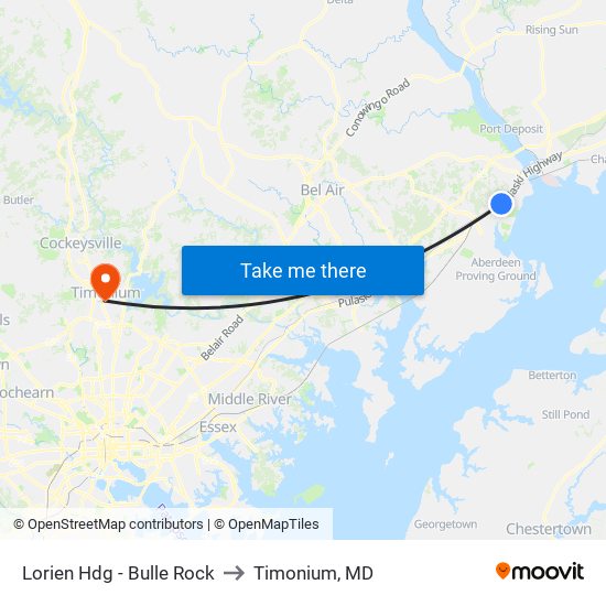 Lorien Hdg - Bulle Rock to Timonium, MD map