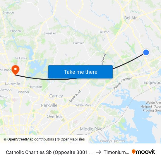 Catholic Charities Sb (Opposite 3001 St. Clair Ln) to Timonium, MD map