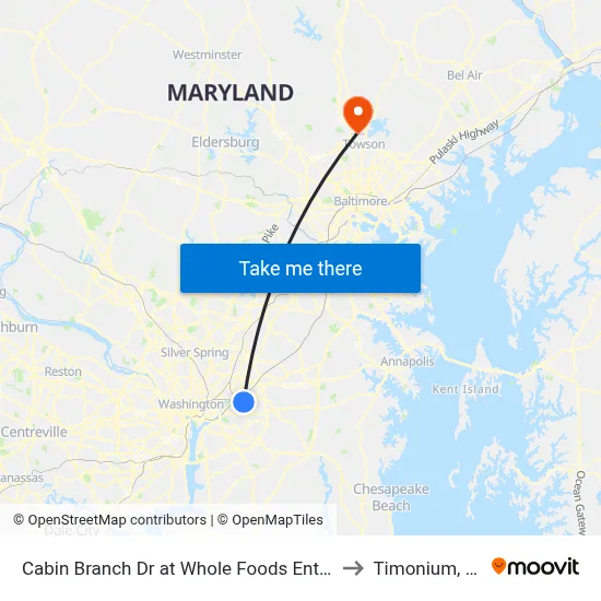 Cabin Branch Dr at Whole Foods Entrance to Timonium, MD map