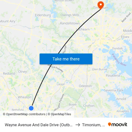 Wayne Avenue And Dale Drive (Outbound) to Timonium, MD map