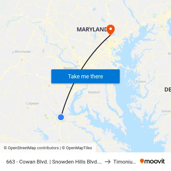 663 - Cowan Blvd. | Snowden Hills Blvd. (Evergreens Apts.) to Timonium, MD map
