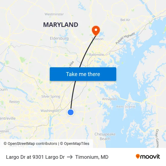 Largo Dr at 9301 Largo Dr to Timonium, MD map