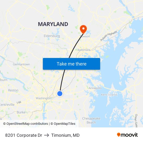 8201 Corporate Dr to Timonium, MD map