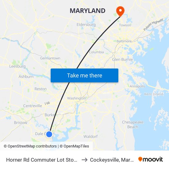 Horner Rd Commuter Lot Stop 1 AM to Cockeysville, Maryland map