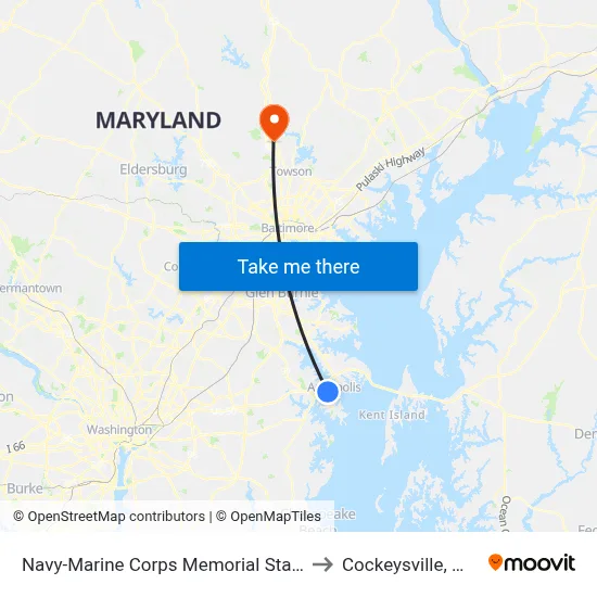 Navy-Marine Corps Memorial Stadium (Stop 1) to Cockeysville, Maryland map