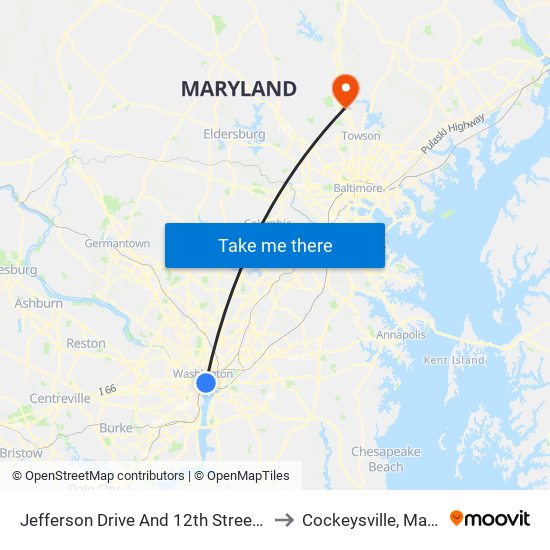 Jefferson Drive And 12th Street SW (Eb) to Cockeysville, Maryland map