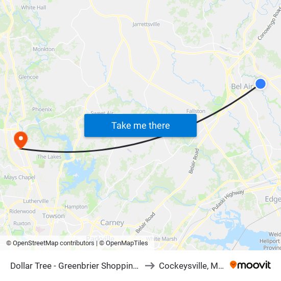 Dollar Tree - Greenbrier Shopping Plaza - Wb to Cockeysville, Maryland map