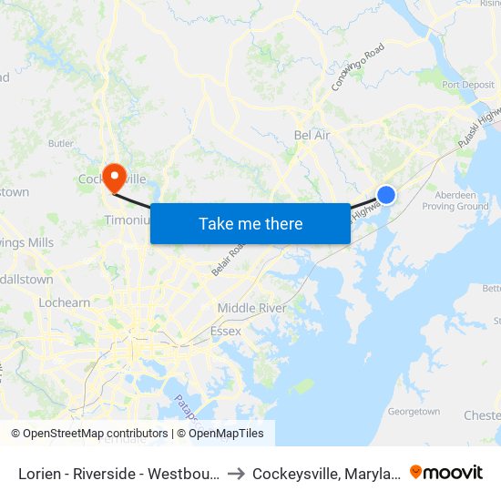 Lorien - Riverside - Westbound to Cockeysville, Maryland map