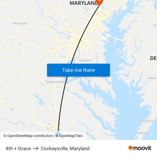 8th + Grace to Cockeysville, Maryland map