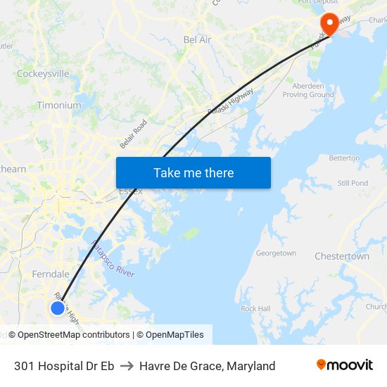 301 Hospital Dr Eb to Havre De Grace, Maryland map