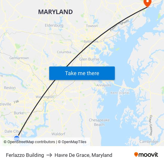 Ferlazzo Building to Havre De Grace, Maryland map