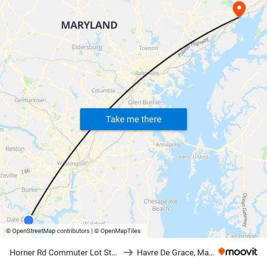 Horner Rd Commuter Lot Stop 1 AM to Havre De Grace, Maryland map