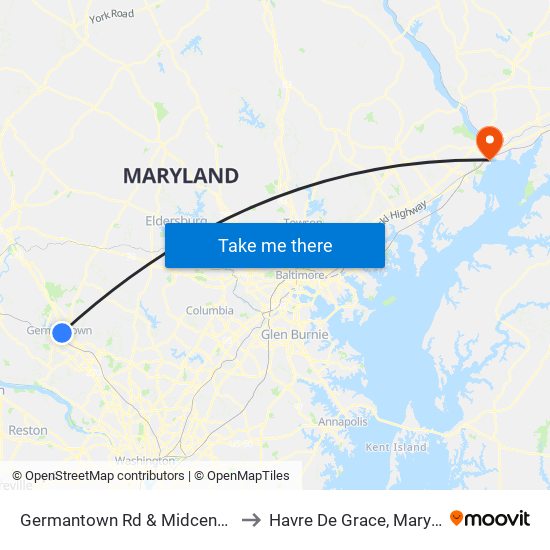 Germantown Rd & Midcenter Ct to Havre De Grace, Maryland map