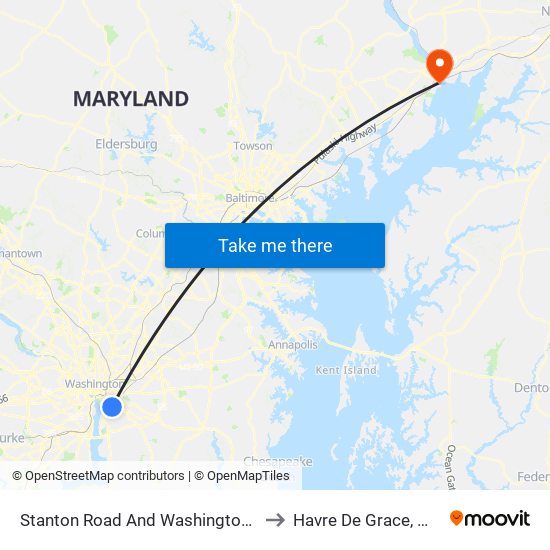 Stanton Road And Washington View Apts to Havre De Grace, Maryland map