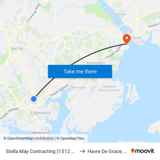 Stella May Contracting (1512 Edgewood Rd) to Havre De Grace, Maryland map