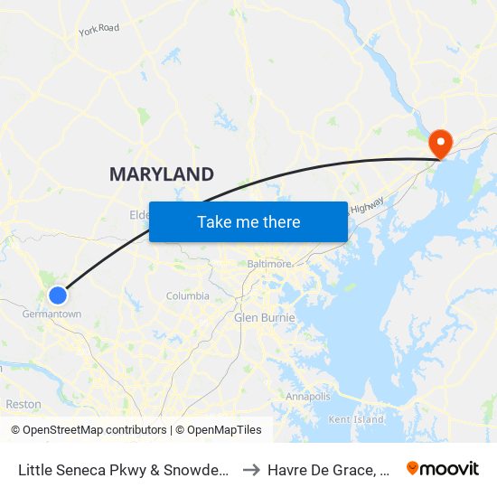 Little Seneca Pkwy & Snowden Farm Pkwy to Havre De Grace, Maryland map