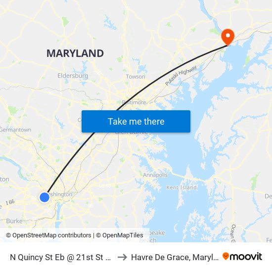 N Quincy St Sb @ 21st St N Ns to Havre De Grace, Maryland map