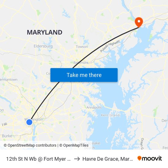 12th St N Wb @ Fort Myer Dr Ns to Havre De Grace, Maryland map