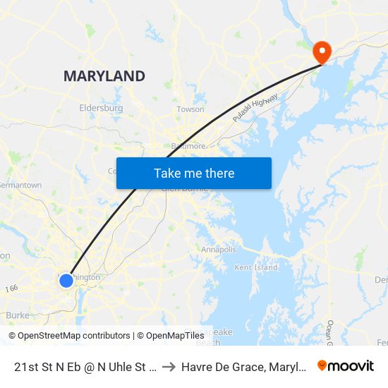 21st St N Eb @ N Uhle St Ns to Havre De Grace, Maryland map