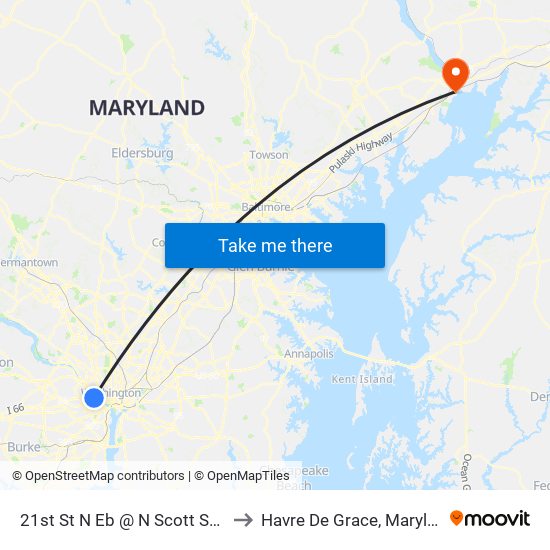 21st St N Eb @ N Scott St Ns to Havre De Grace, Maryland map