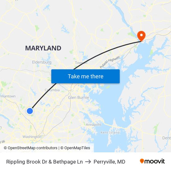 Rippling Brook Dr & Bethpage Ln to Perryville, MD map