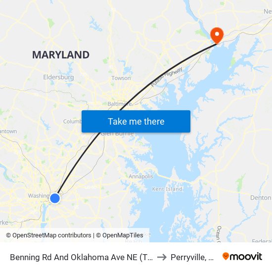 Benning Rd And Oklahoma Ave NE (Tk 2) to Perryville, MD map