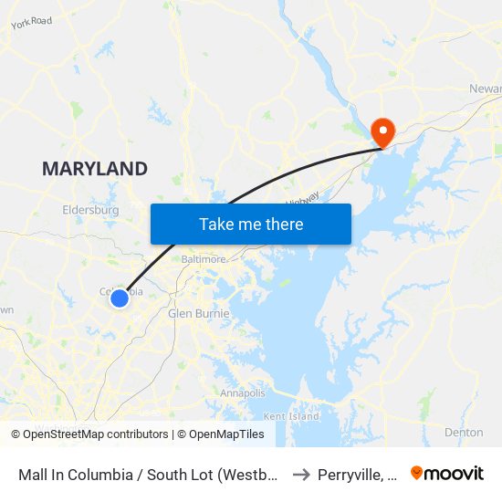 Mall In Columbia / South Lot (Westbound) to Perryville, MD map