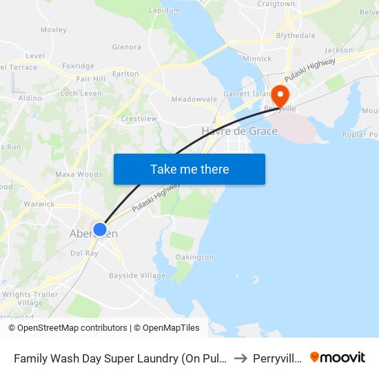 Family Wash Day Super Laundry (On Pulaski Hwy/Us 40) to Perryville, MD map