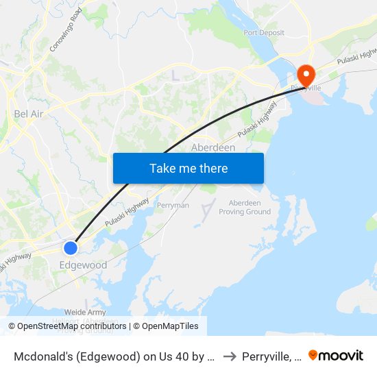 Mcdonald's (Edgewood) on Us 40 by Mailbox to Perryville, MD map