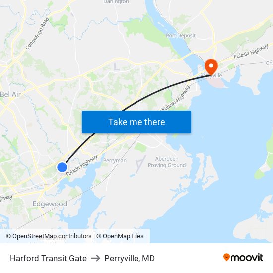 Harford Transit Gate to Perryville, MD map