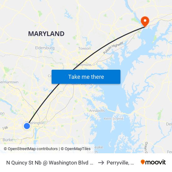 N Quincy St Nb @ Washington Blvd Ns to Perryville, MD map
