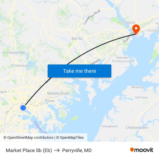 Market Place Sb (Eb) to Perryville, MD map