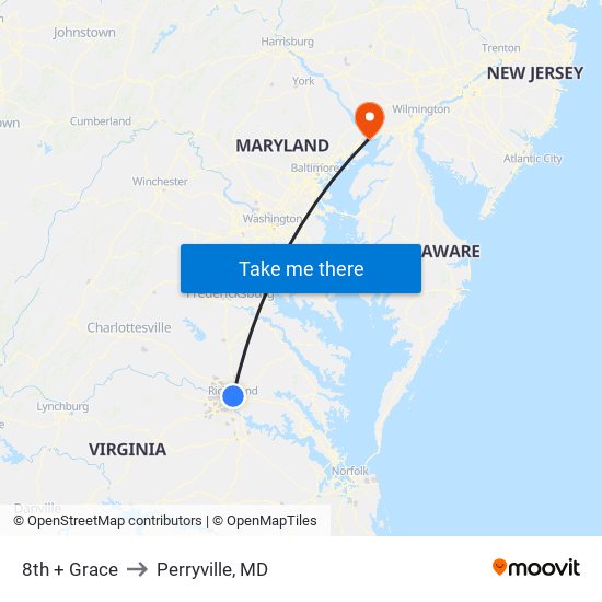 8th + Grace to Perryville, MD map