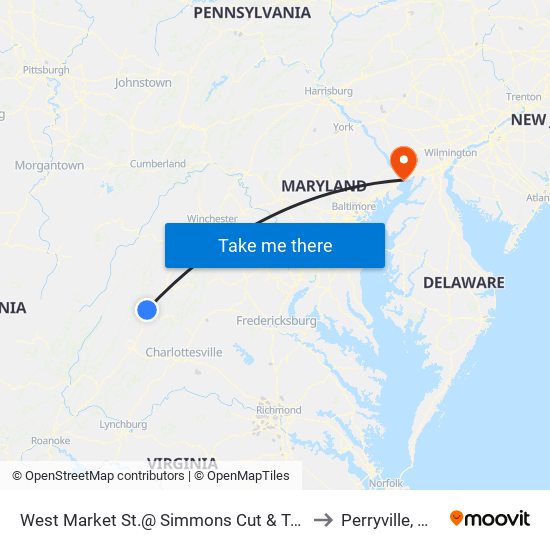 West Market St.@ Simmons Cut & Tan to Perryville, MD map