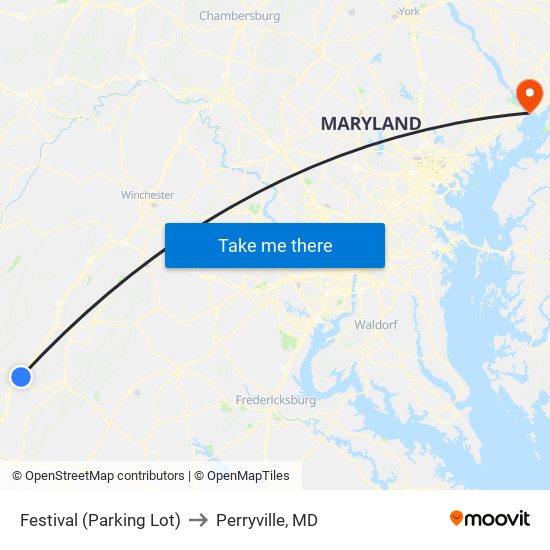 Festival (Parking Lot) to Perryville, MD map