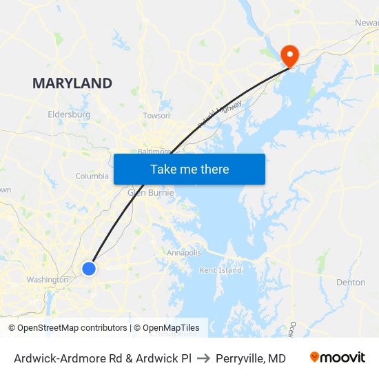 Ardwick-Ardmore Rd & Ardwick Pl to Perryville, MD map