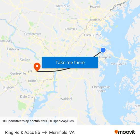 Ring Rd & Aacc Eb to Merrifield, VA map