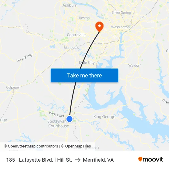 185 - Lafayette Blvd. | Hill St. to Merrifield, VA map