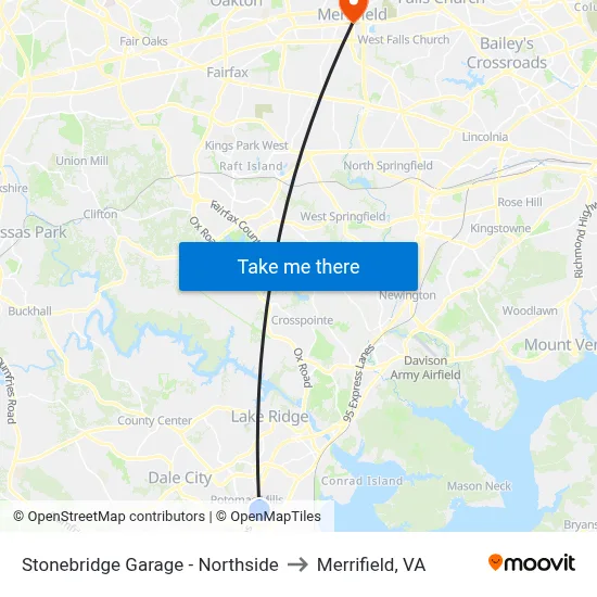 Stonebridge Garage - Northside to Merrifield, VA map
