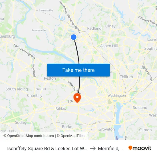 Tschiffely Square Rd & Leekes Lot Way to Merrifield, VA map