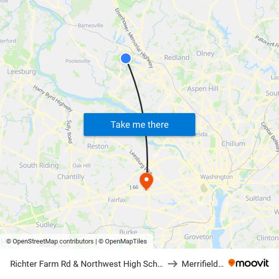 Richter Farm Rd & Northwest High School Enter to Merrifield, VA map