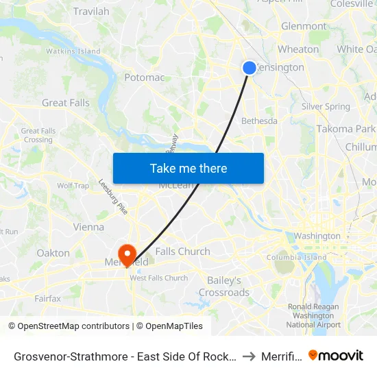 Grosvenor-Strathmore - East Side Of Rockville Pike Near Tuckerman Ln. to Merrifield, VA map