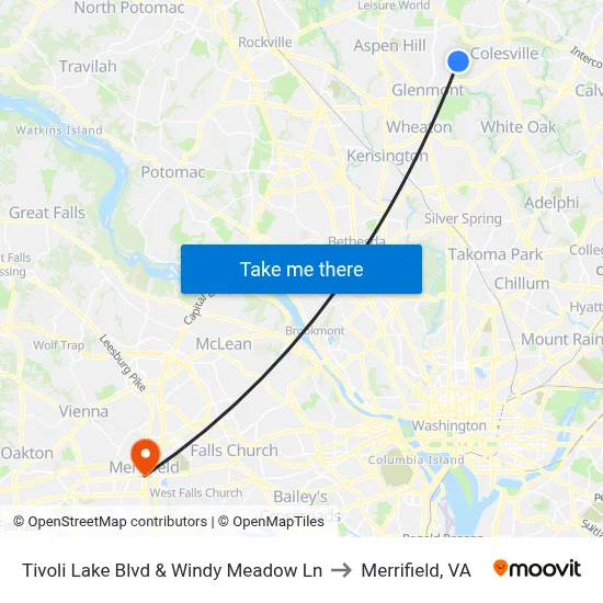 Tivoli Lake Blvd & Windy Meadow Ln to Merrifield, VA map